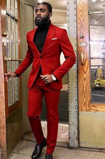 New Red Two-Piece Slim Prom Men Suit_2