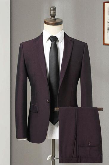 Oscar Purple Slim Formal Business Mens Suit Online_1
