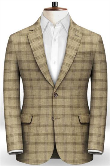 Fashion Plaid Two Piece Mens Suit | Slim Fit Business Tuxedo_1