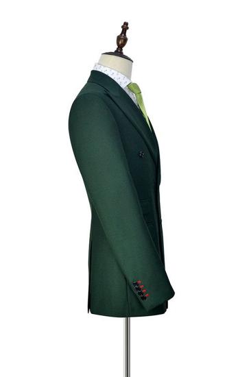 Reid Dark Green Double Breasted Mens Formal Suit_4