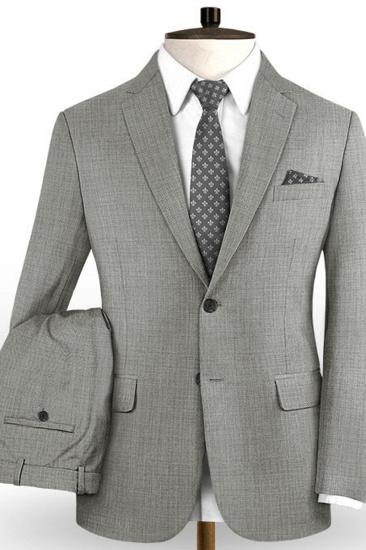 New High Quality Two Button Grey Tuxedo | Formal Business Prom Suit Online_2
