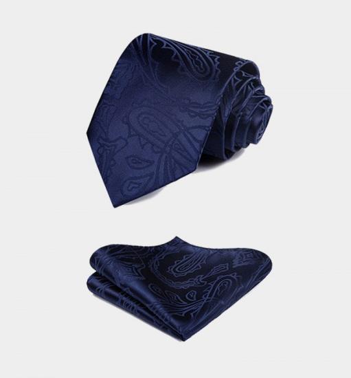 Navy Blue Paisley Prom Suits Men Vest Set_4