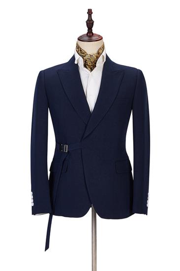 Maxwell Navy Blue Pointed Lapel Mens Suit Online
