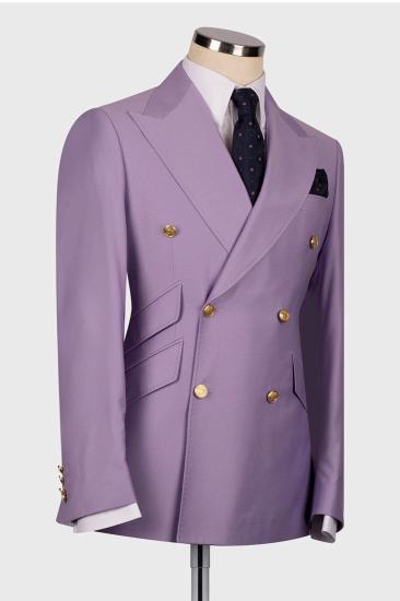 Royal Purple Double Breasted Men’s Formal Two Pieces Business Suit_2