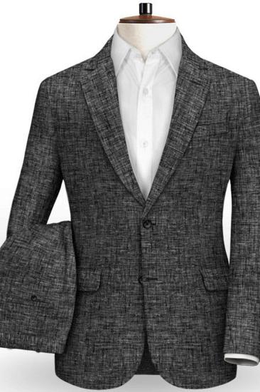 Linen Summer Beach Wedding Groom Tuxedo | Handsome Slim Fit Mens Suit_2