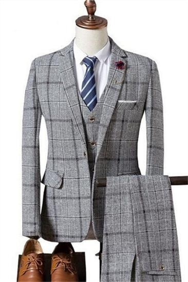 Formal Plaid Business Mens Suits | Elegant Slim Prom Suits Online