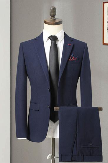 Vincent Navy Blue Notched Lapel Best Fit Men Suit_1
