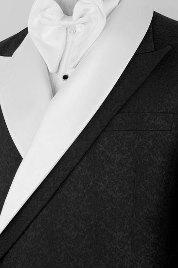 Bradymensuit Men’s Black Jacquard Tuxedo Jacket with White Shawl Lapel_3