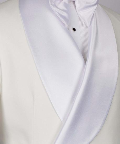 Ivory Double Breasted Shawl Lapel Men Wedding Two Piece Suits_4