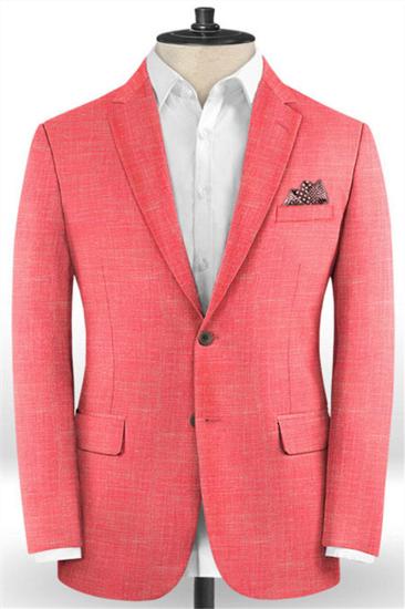 Design Summer Orange Linen Men Suit | Two Piece Notched Lapel Tuxedo_1