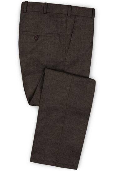 Brown Notched Lapel Decent Comfort Business Tuxedo |  Two Piece Bestmen Clothing Set_3