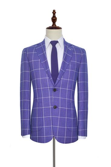 Check Patch Pocket Purple Mens Suit | Mens Notched Lapel Suit Suit_3