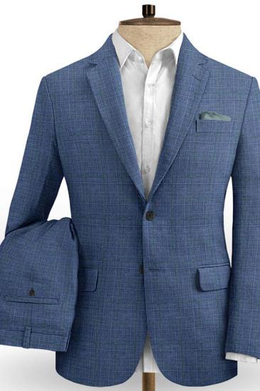 Navy Mesh Linen Tuxedo | Summer Business Men Suit_2