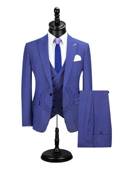 Jaiden Blue Peaked Lapel Slim Fit Men Suits Online_2