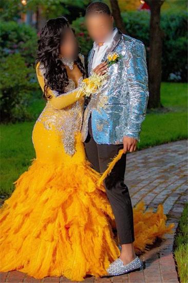 Glitter Silver Sequins Two Piece Fashion Prom Men Suit