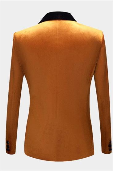 One Button Gold Velvet Tuxedo Jacket |  Men Classic Suit Size_2
