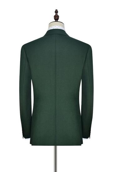 Reid Dark Green Double Breasted Mens Formal Suit_5