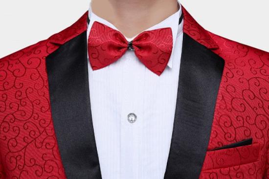 Red Jacquard Tuxedo Jacket Online | Glamorous Men Suits With One Button_3