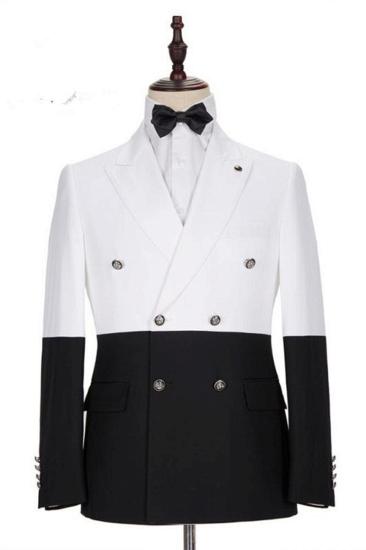 Morgan White and Black Point Collar Double Breasted Jacket_1
