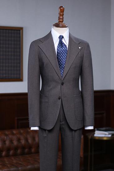 Tim Formal Coffee Notched Lapel 2 Button Custom Business Suit_2