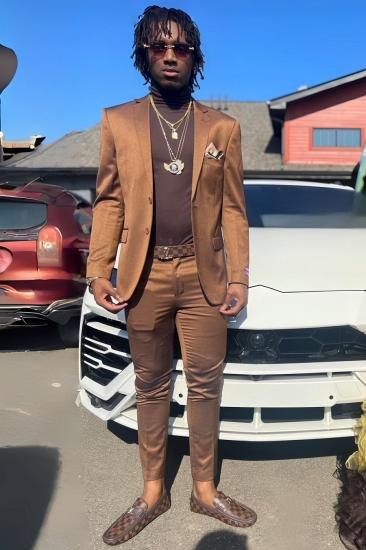 Duncan Modern Golden Brown Notched Lapel Two Pieces Prom Suits_1