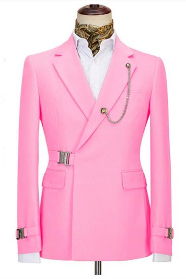 Blake Fashion Pink Slim Fit Lapel Formal Business Mens Suit_1