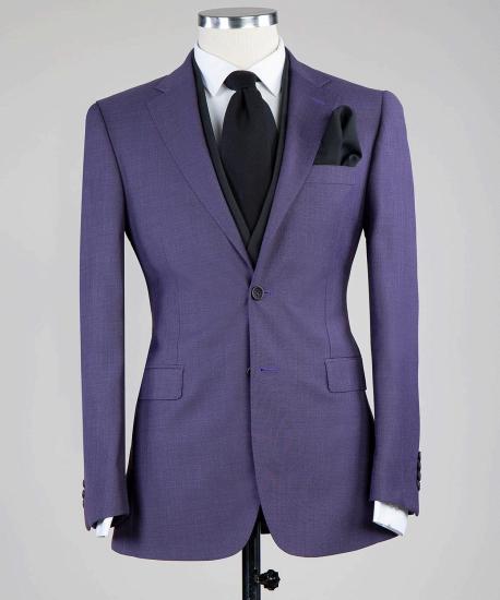 Design Notched Lapel Three Piece Tailored Men Suit_3