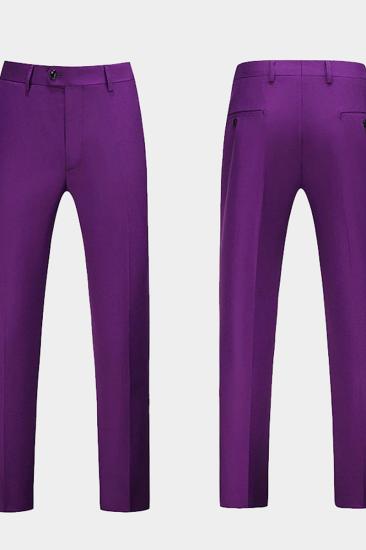 Purple Men Fit Prom | Notch Lapel Three Piece Tuxedo_4