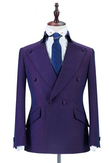 Marco Purple Point Lapel Double Breasted Fashion Mens Suit Online_1
