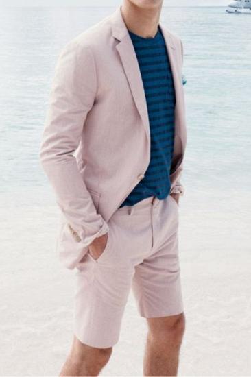 Sam Summer Pink Fashion Simple Lapel Collar Men Suit_1