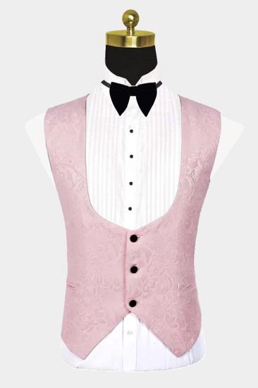 Unique Pink Jacquard Tuxedo Online | Men Prom Suit_3