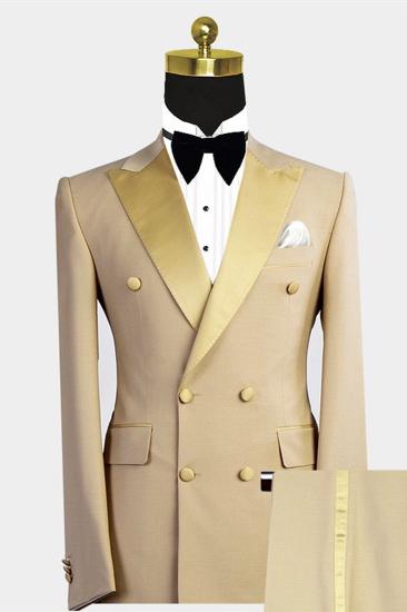 Reed Gold Point Lapel Double Breasted Custom Mens Prom Suit_2