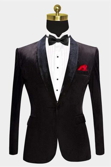 Jaime Black Velvet Dinner Jacket |  Formal Business Mens Suit_1